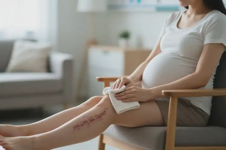 產(chǎn)婦小腿出現(xiàn)濕疹不管它會自己痊愈嗎(圖1)