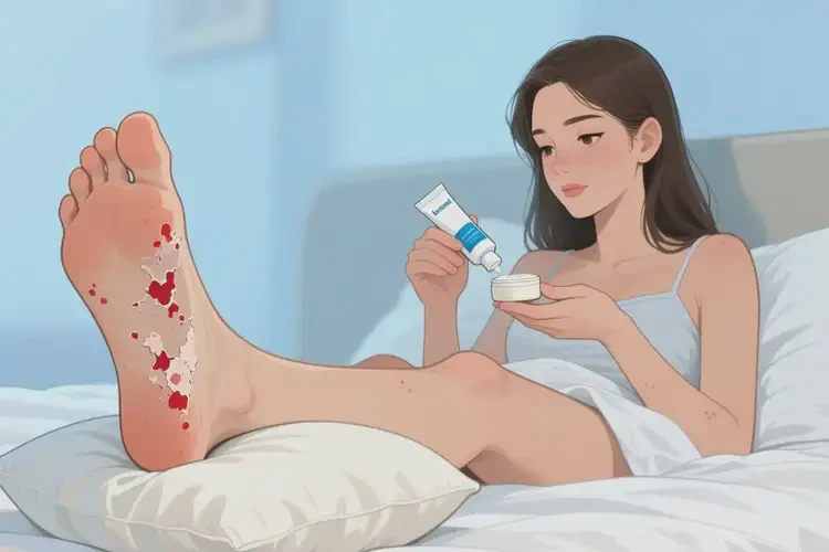 女生腳上起濕疹不管它會(huì)自己好嗎(圖2)