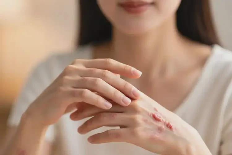 女人手上經(jīng)常起濕疹能夠徹底治愈嗎(圖1)