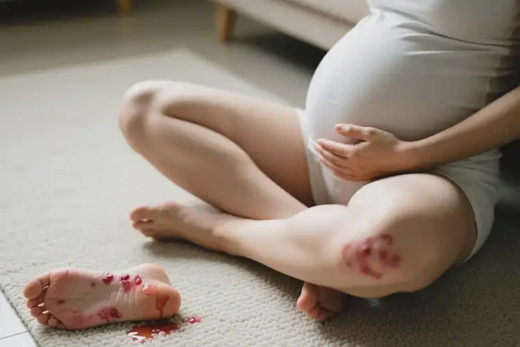 孕婦小腿出現(xiàn)濕疹不管它會(huì)自己自愈嗎(圖1)