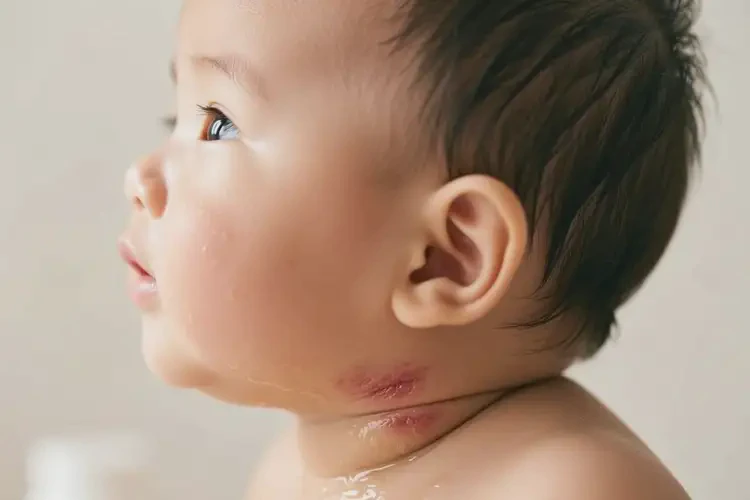 嬰兒脖子上出現(xiàn)濕疹不管它會自己痊愈嗎(圖3)