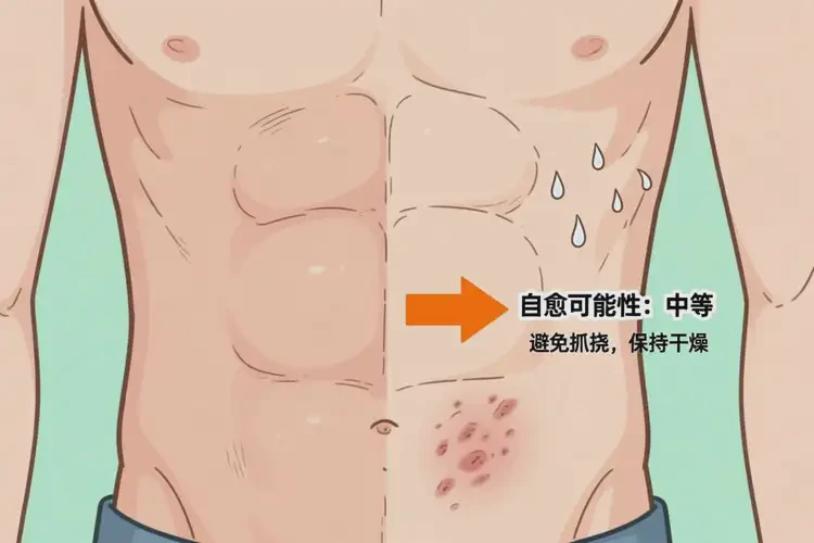男生肚子經(jīng)常長(zhǎng)濕疹不管它會(huì)自己好嗎(圖1)