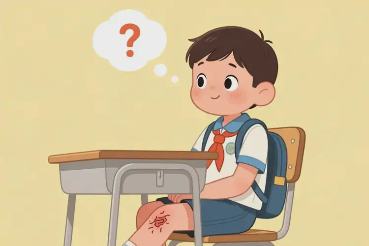 小學(xué)生大腿上容易長濕疹不管它會自己自愈嗎(圖1)