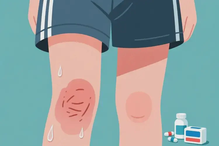 小學(xué)生大腿出現(xiàn)濕疹不管它會自己好嗎(圖1)