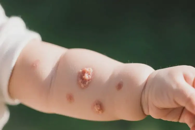 新生兒手臂上出現(xiàn)濕疹不管它會(huì)自己好嗎(圖2)