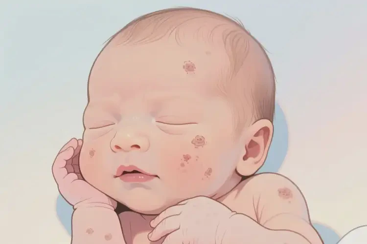 新生兒面部出濕疹不管它會(huì)自己自愈嗎(圖1)