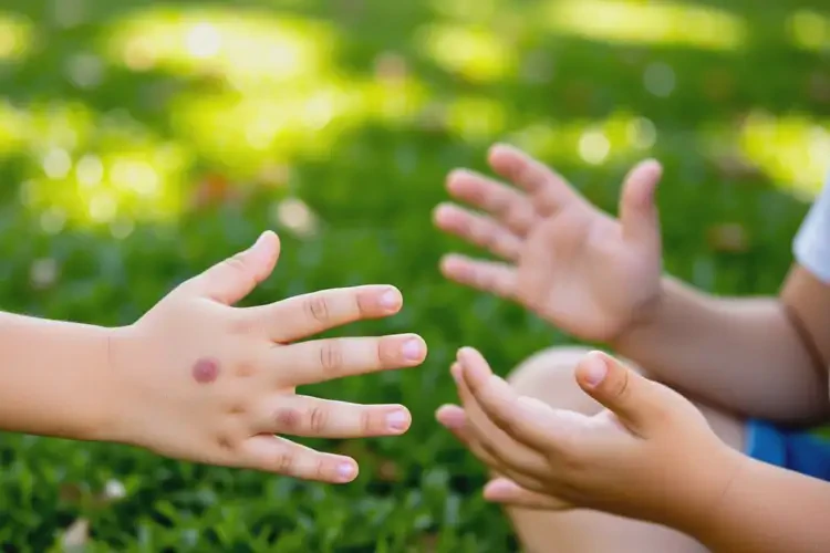 小孩手上偶尔起湿疹不管它会自己好吗(图1)