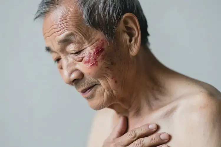 老年人臉上長濕疹能徹底自愈嗎(圖1)