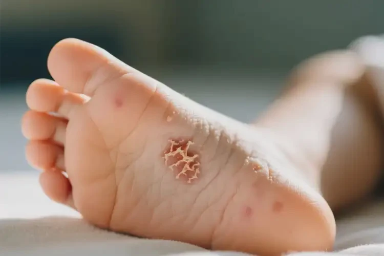 小兒腳上出現(xiàn)濕疹不管它會自己痊愈嗎(圖4)