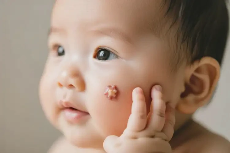 新生兒面部經(jīng)常長濕疹能徹底自愈嗎(圖1)