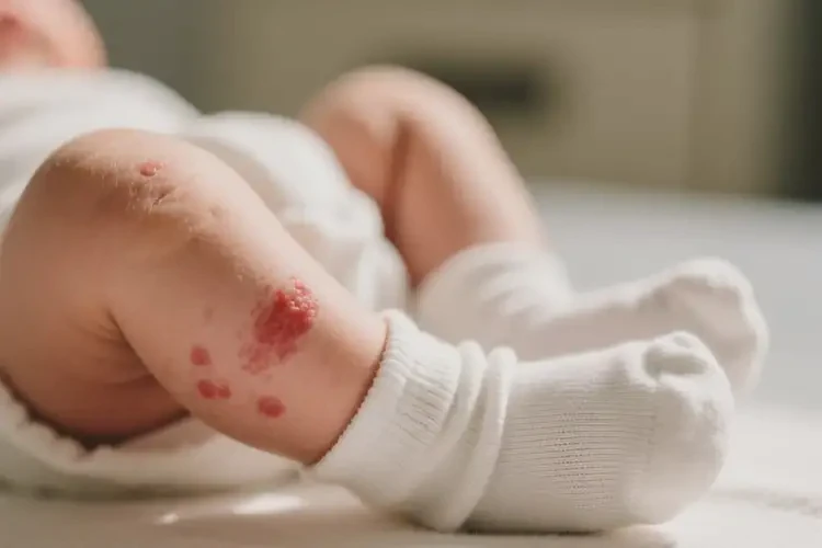 新生儿小腿偶尔长湿疹能靠自己自愈吗(图1)