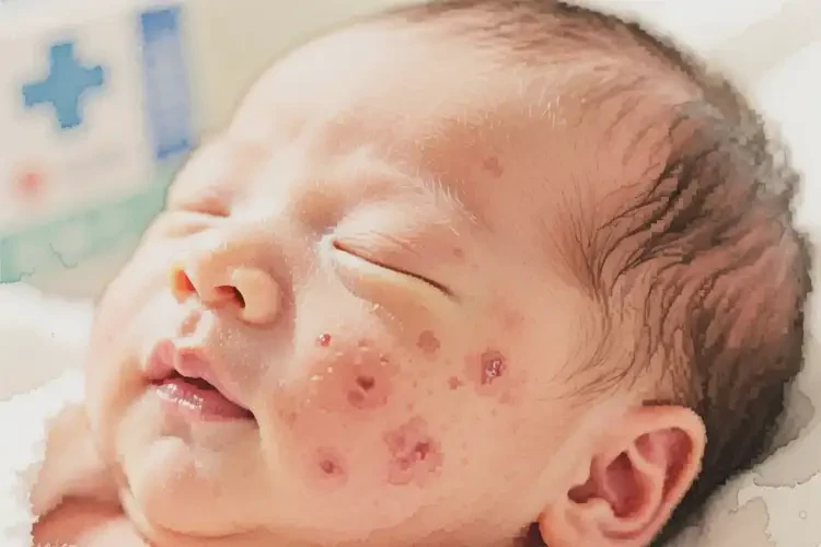 新生兒臉上經(jīng)常起濕疹不管它會(huì)自己好嗎(圖4)