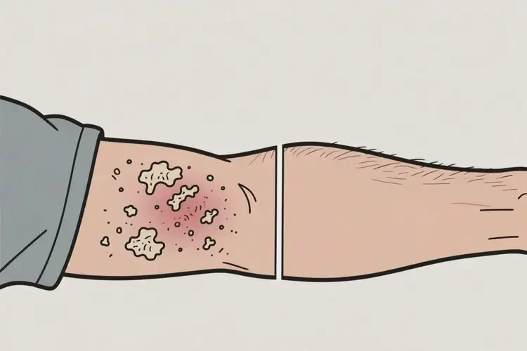 男性手臂長(zhǎng)濕疹可以徹底自愈嗎(圖1)