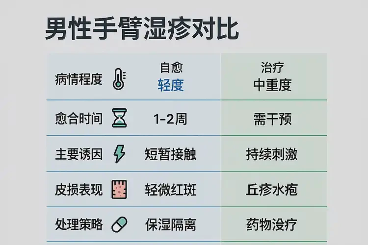 男人手臂上偶爾長濕疹能不能徹底自愈(圖2)