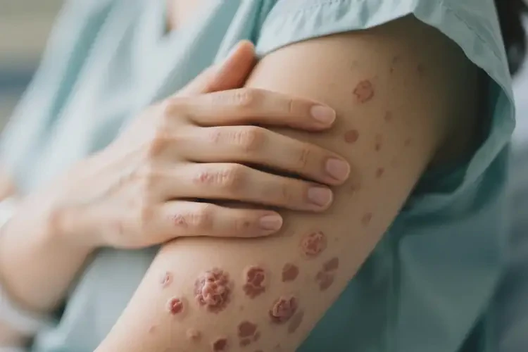 女人手臂上容易長濕疹可以徹底自愈嗎(圖2)