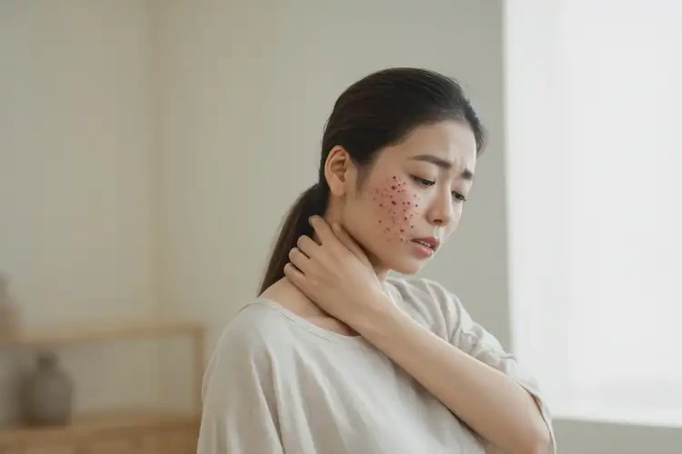 女生脖子上容易起濕疹能夠徹底治愈嗎(圖1)