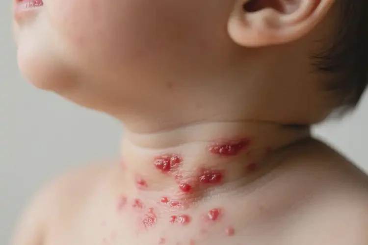 小儿脖子经常起湿疹不管它会自己好吗(图1)