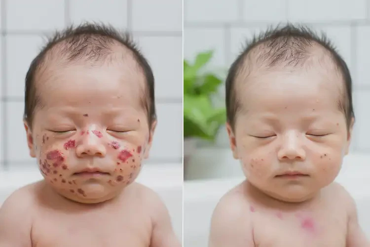 新生兒面部長濕疹可不可以徹底自愈(圖2)
