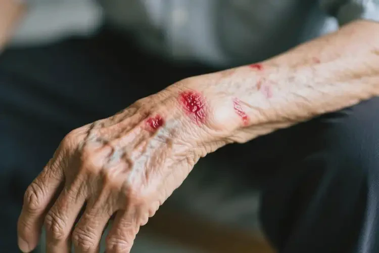 老人手臂上出現(xiàn)濕疹不管它會自己痊愈嗎(圖3)