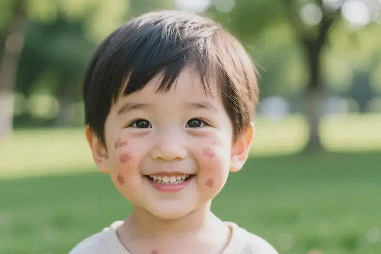 小孩面部偶爾起濕疹不管它會自己痊愈嗎(圖1)