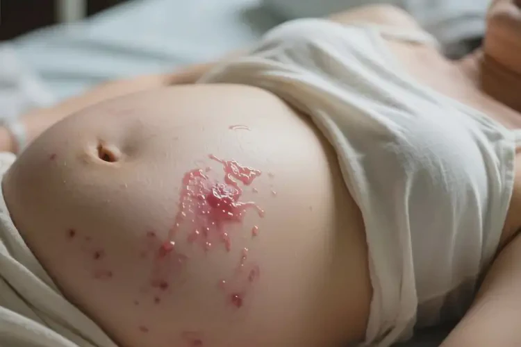 產(chǎn)婦肚子上長(zhǎng)濕疹不管它會(huì)自己自愈嗎(圖2)