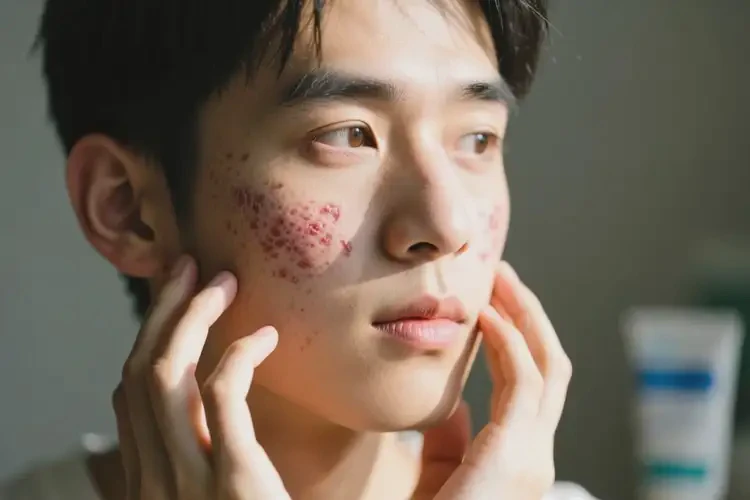 青年人脸上偶尔长湿疹不管它会自己好吗(图1)