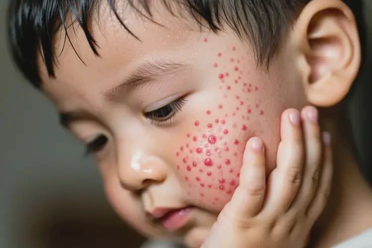 小孩面部長濕疹不管它會(huì)自己好嗎(圖2)