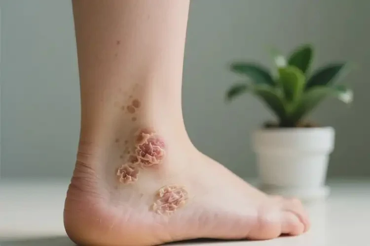 女生腳上長濕疹能夠徹底治愈嗎(圖1)