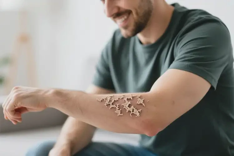 男人手臂经常长湿疹不管它会自己好吗(图2)