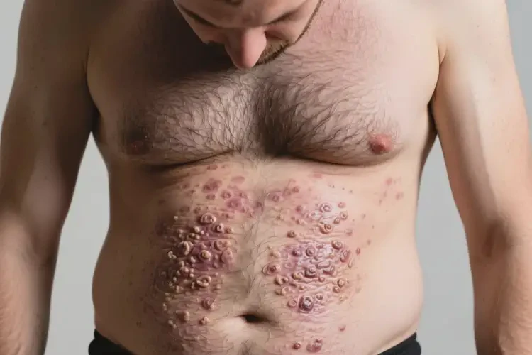 男人肚子上有濕疹能徹底自愈嗎(圖2)