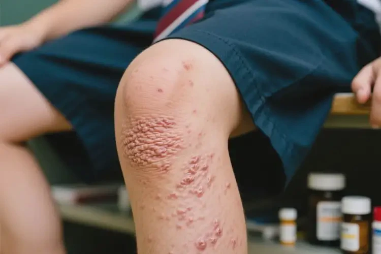 中學(xué)生大腿有濕疹不管它會自己痊愈嗎(圖1)