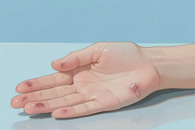 青年人手上偶尔长湿疹不管它会自己自愈吗(图1)