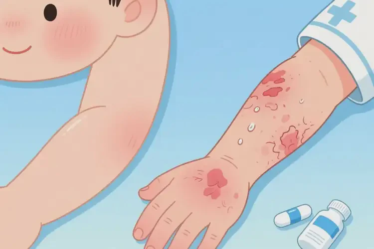 儿童手臂上起湿疹不管它会自己痊愈吗(图4)