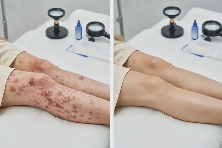 老人小腿上出濕疹能徹底自愈嗎(圖1)