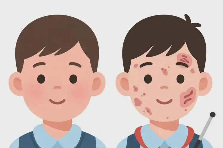 小學(xué)生面部容易起濕疹不管它會自己自愈嗎(圖2)