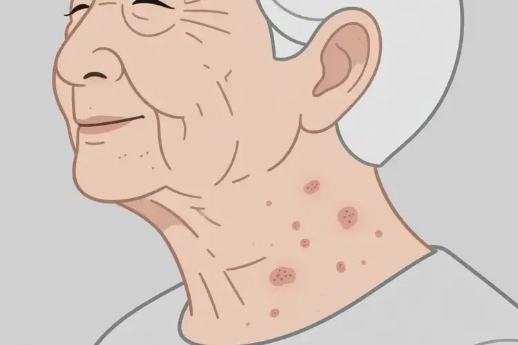 老年人脖子偶爾長(zhǎng)濕疹可不可以徹底自愈(圖1)