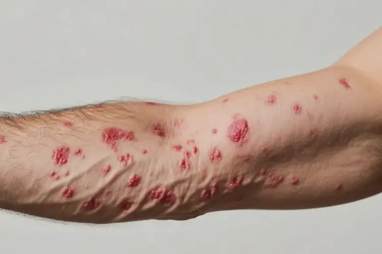 男人手臂有濕疹不管它會(huì)自己好嗎(圖4)