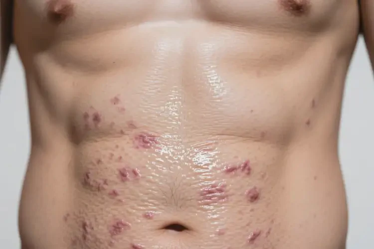 男人肚子上起湿疹不管它会自己自愈吗(图1)