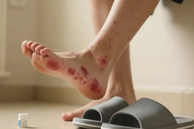 大学生脚上容易长湿疹不管它会自己好吗(图1)