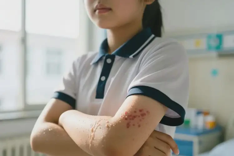 中学生手臂上起湿疹能靠自己自愈吗(图2)