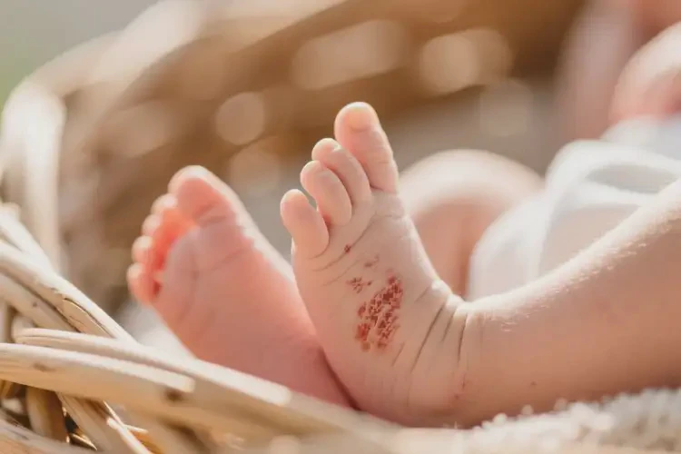 新生兒腳上出現(xiàn)濕疹可以徹底自愈嗎(圖1)