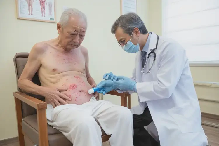 老人肚子上長濕疹不管它會自己好嗎(圖3)