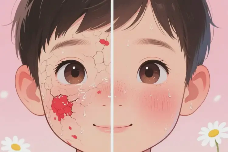 少兒面部容易長濕疹可以徹底自愈嗎(圖1)