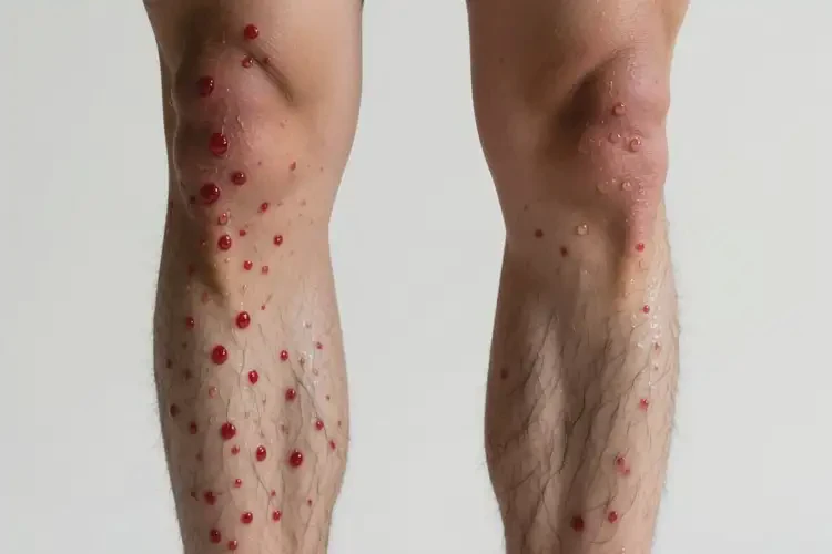 男人小腿上偶爾長(zhǎng)濕疹不管它會(huì)自己自愈嗎(圖2)