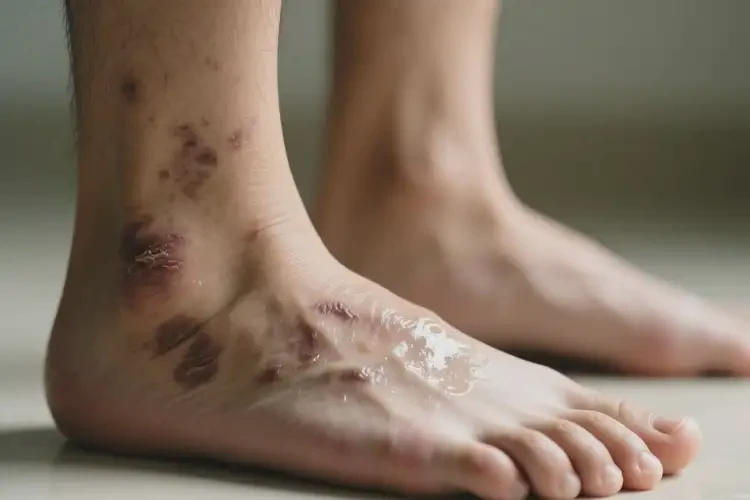 男生腳上出濕疹可以徹底自愈嗎(圖1)