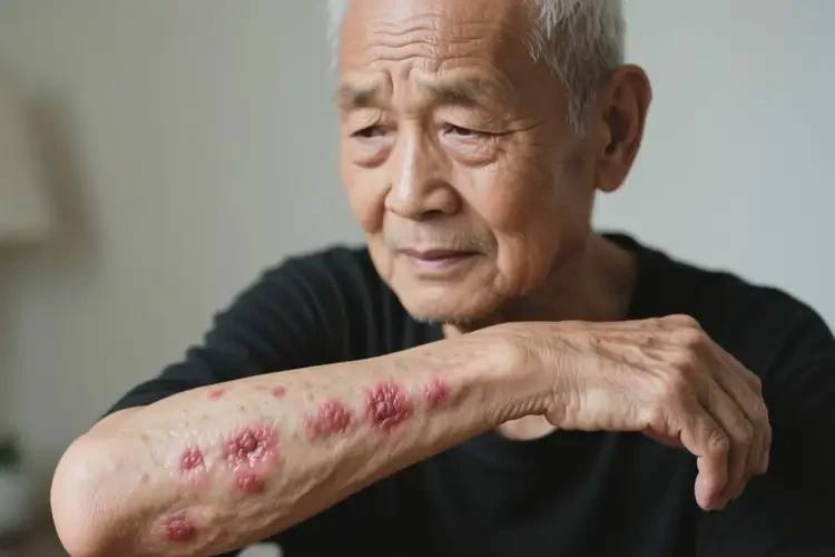 老人手臂上出現(xiàn)濕疹不管它會自己痊愈嗎(圖4)