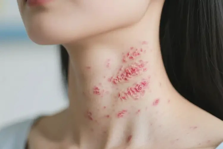 女性脖子經(jīng)常起濕疹不管它會自己好嗎(圖4)