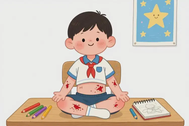 小學(xué)生肚子上出現(xiàn)濕疹不管它會(huì)自己痊愈嗎(圖1)