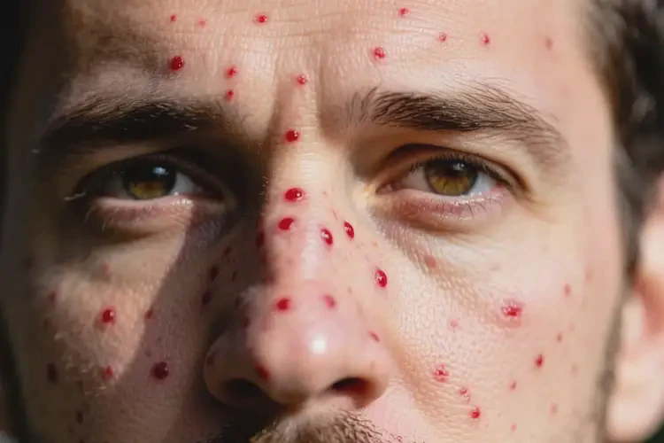 男性面部偶爾起濕疹能靠自己自愈嗎(圖1)