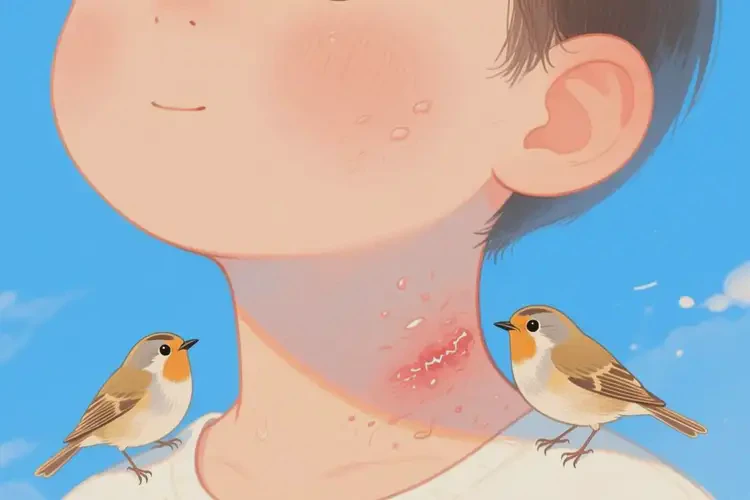 少儿脖子上长湿疹可不可以彻底自愈(图1)